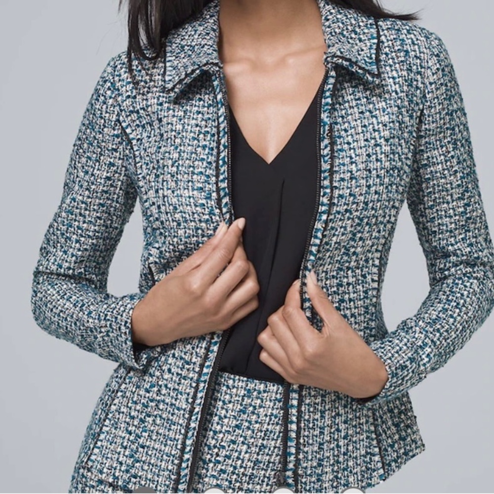 Teal and Black Moto Inspired Blazer/Jacket. Size 8.